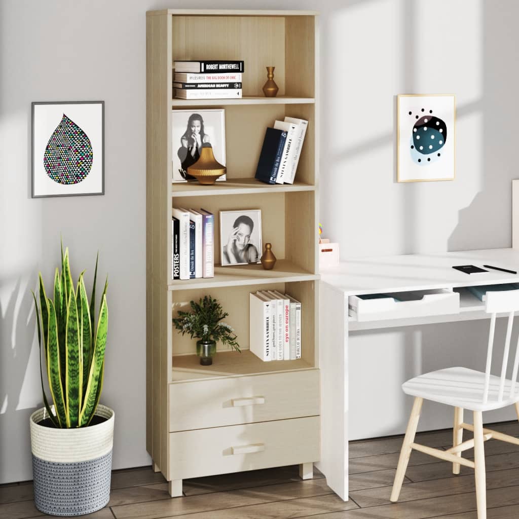 højskab HAMAR 60x35x180 cm fyrretræ honningbrun