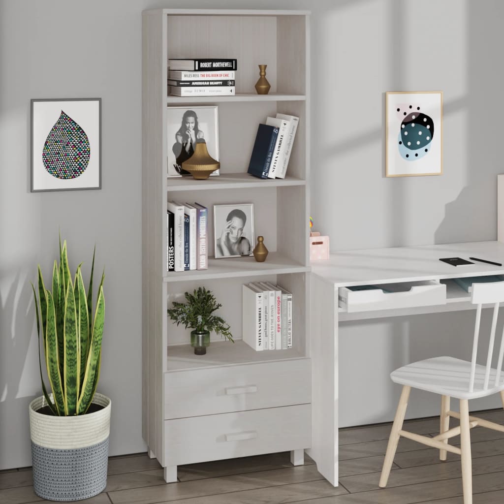 højskab HAMAR 60x35x180 cm fyrretræ hvid