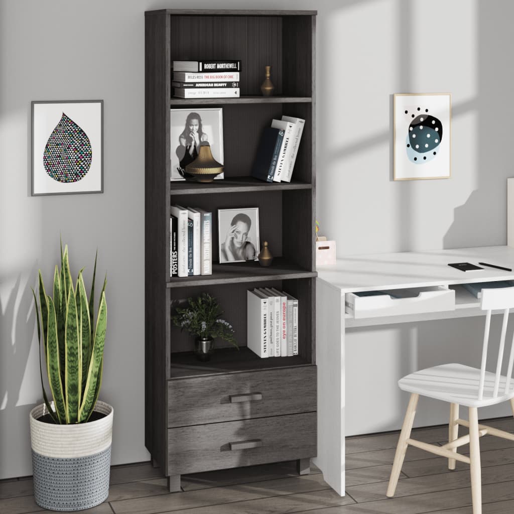 højskab HAMAR 60x35x180 cm massivt fyrretræ lysegrå