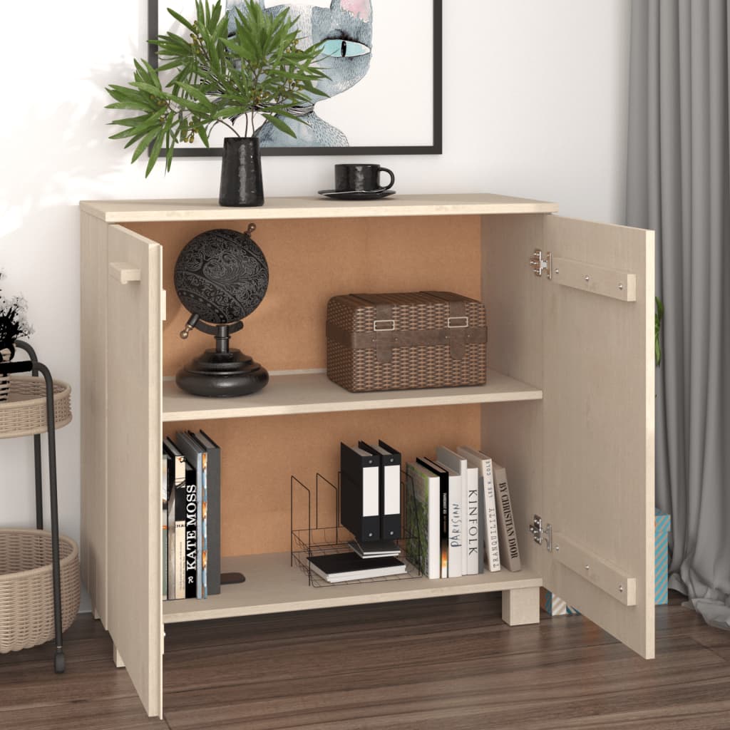 skænk HAMAR 85x35x80 cm massivt fyrretræ honningbrun