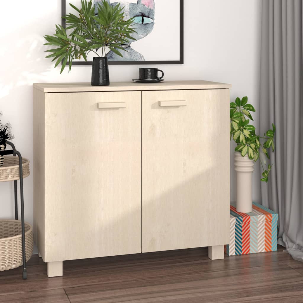 skænk HAMAR 85x35x80 cm massivt fyrretræ honningbrun