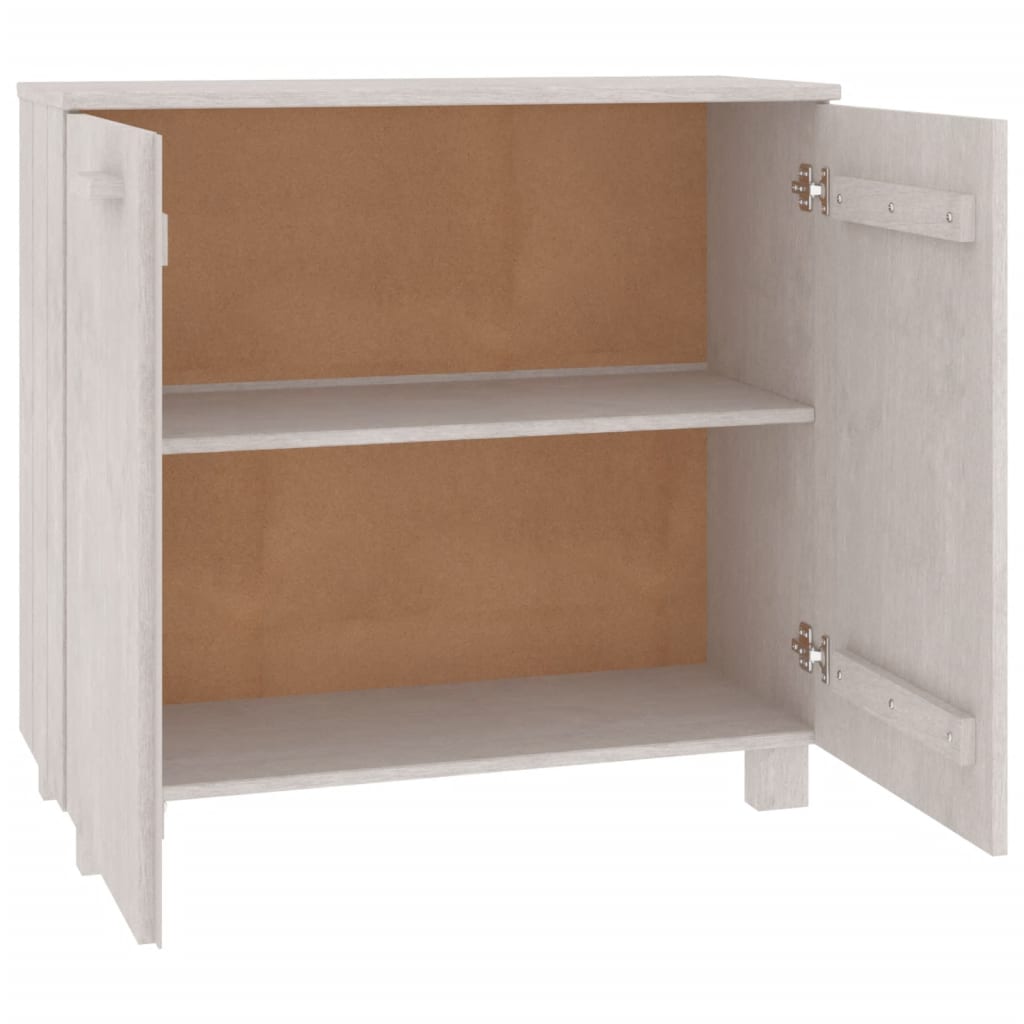 skænk HAMAR 85x35x80 cm massivt fyrretræ hvid