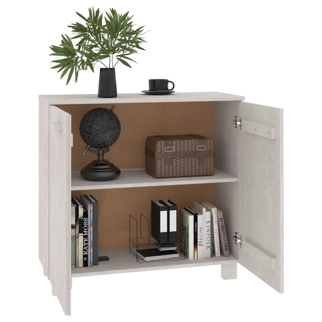 skænk HAMAR 85x35x80 cm massivt fyrretræ hvid