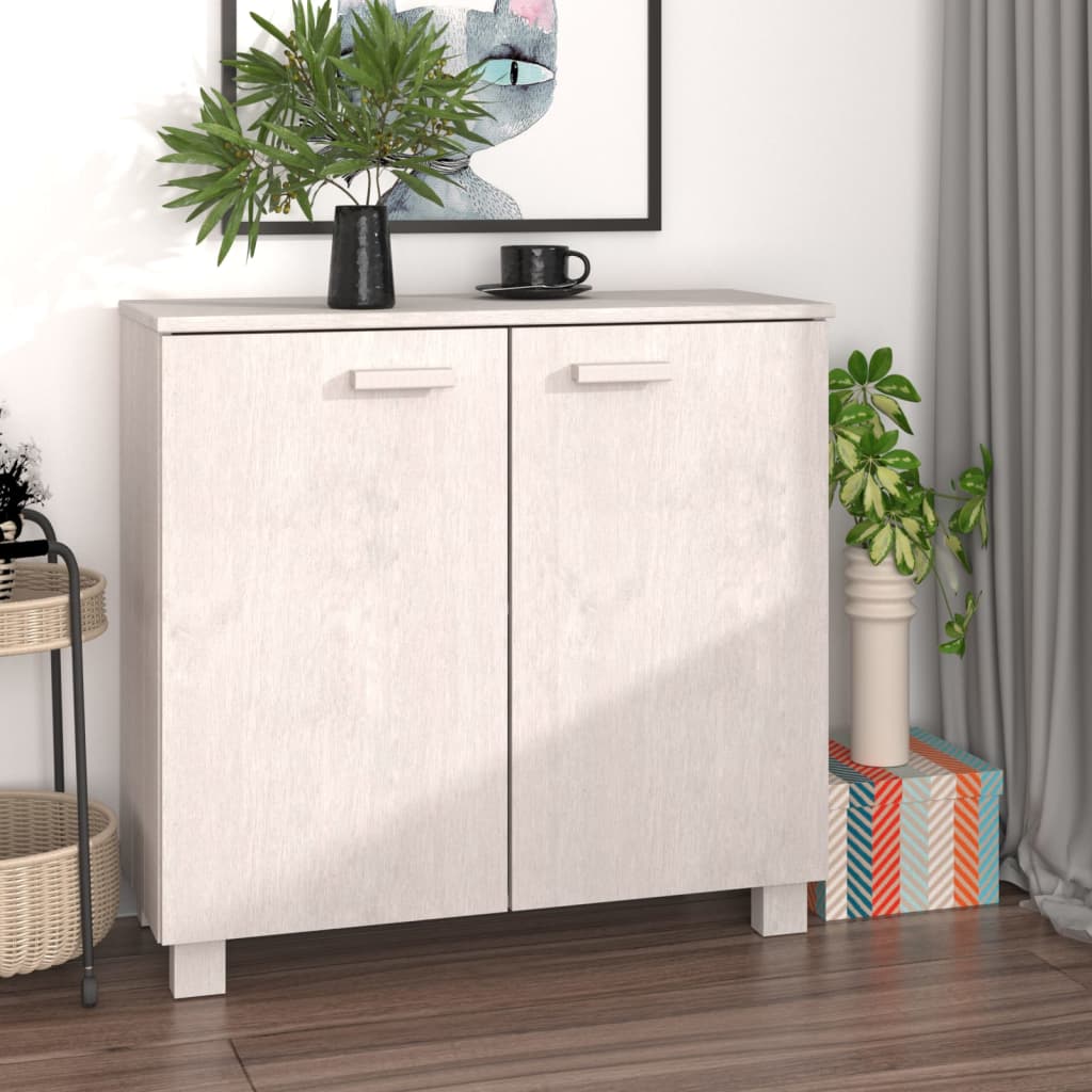 skænk HAMAR 85x35x80 cm massivt fyrretræ hvid