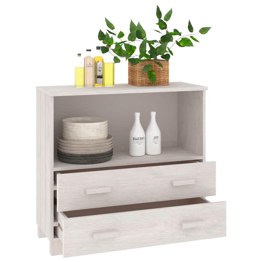 skænk HAMAR 85x35x80 cm massivt fyrretræ hvid