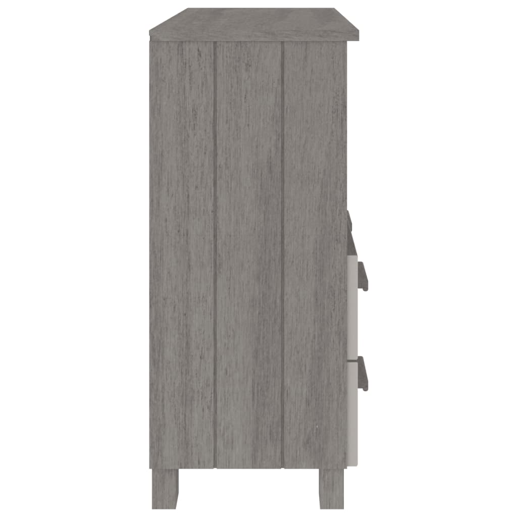 skænk HAMAR 85x35x80 cm massivt fyrretræ lysegrå