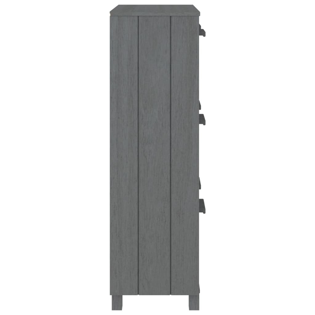 skoskab HAMAR 59,5x35x117 cm massivt fyrretræ mørkegrå