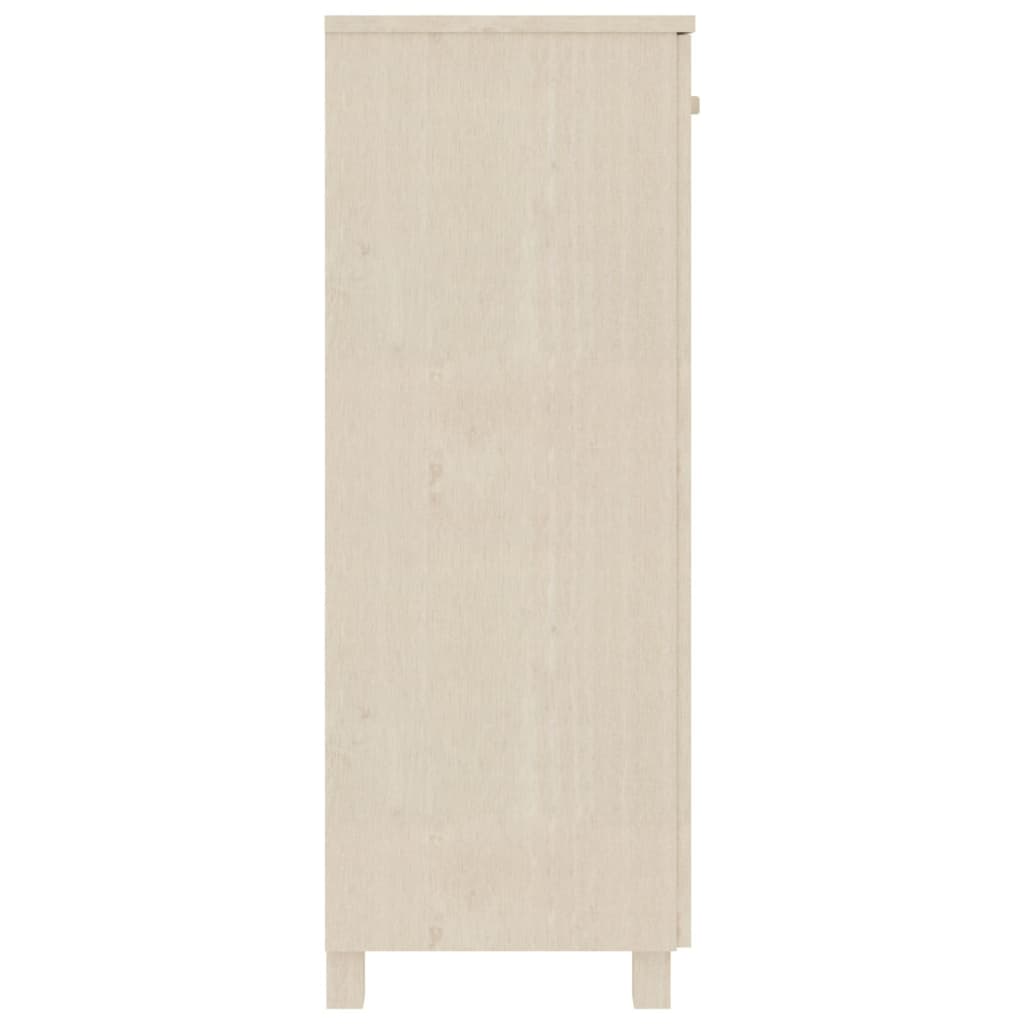 skoskab HAMAR 85x40x108 cm massivt fyrretræ honningbrun