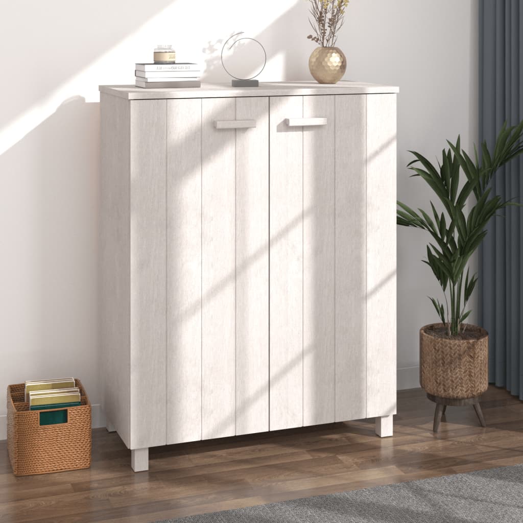 skoskab HAMAR 85x40x108 cm massivt fyrretræ hvid