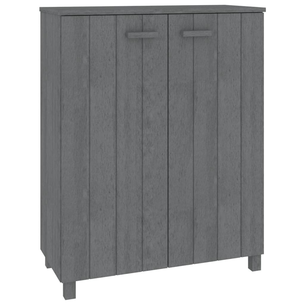 skoskab HAMAR 85x40x108 cm massivt fyrretræ mørkegrå