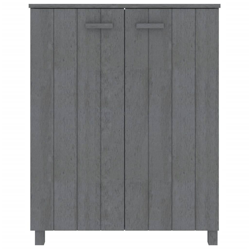 skoskab HAMAR 85x40x108 cm massivt fyrretræ mørkegrå