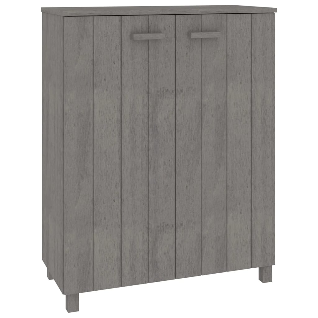 skoskab HAMAR 85x40x108 cm massivt fyrretræ lysegrå