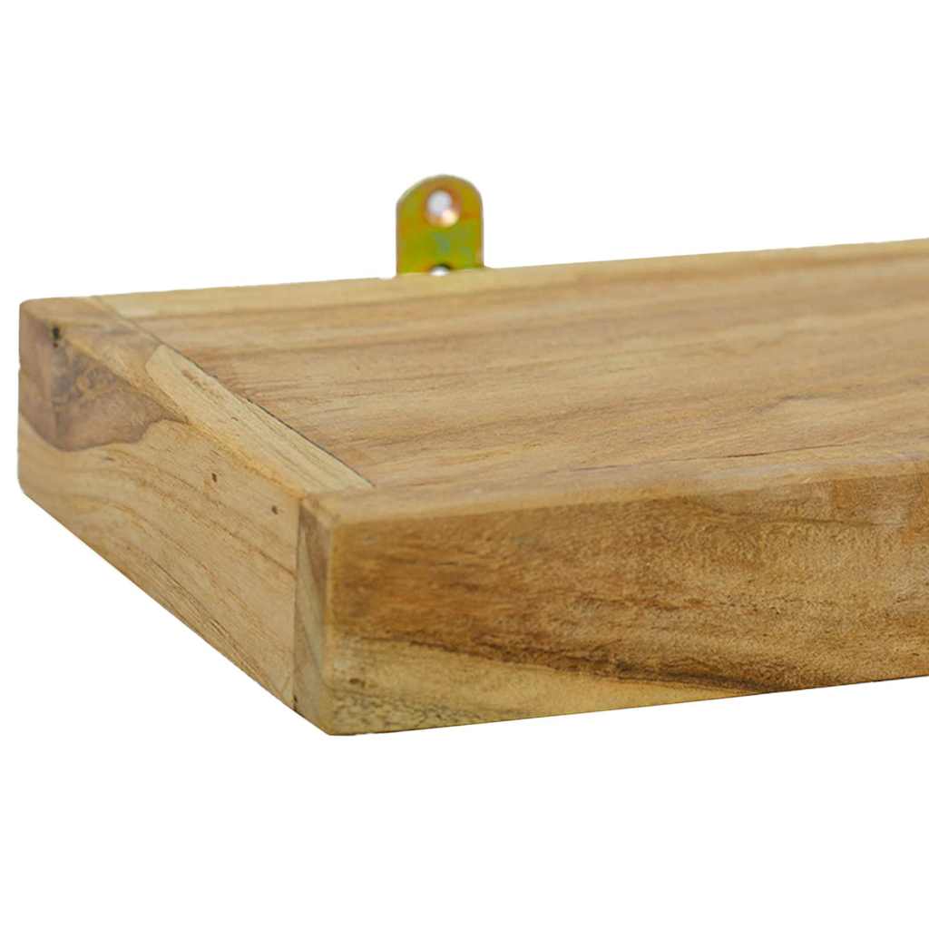 væghylder 2 stk. 40x15x4 cm massivt teaktræ