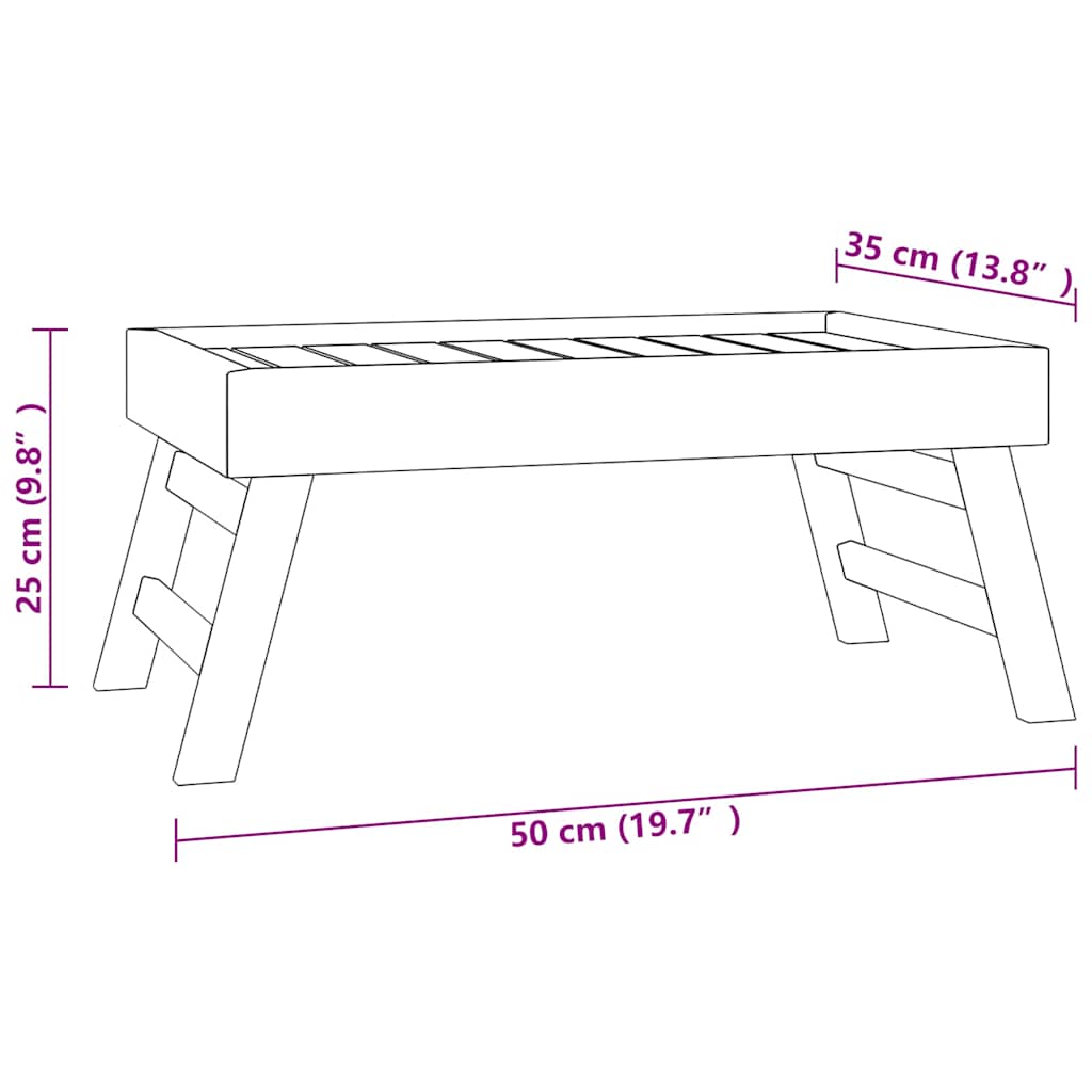 foldbar bakke 55x35x25 cm massivt teaktræ