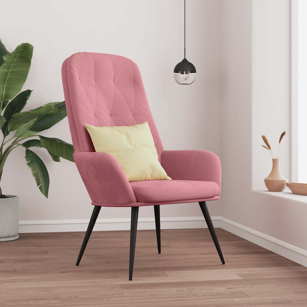 lænestol fløjl pink