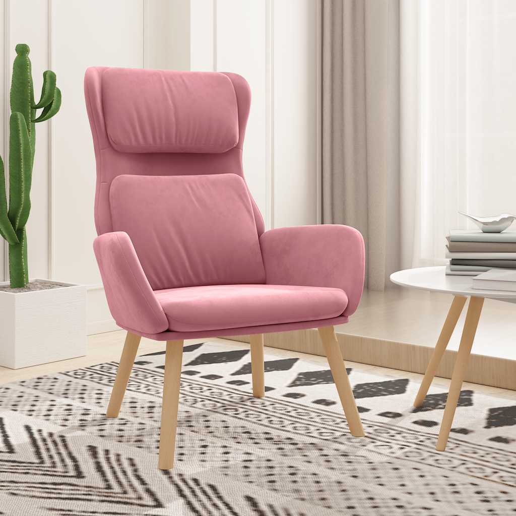 lænestol fløjl pink