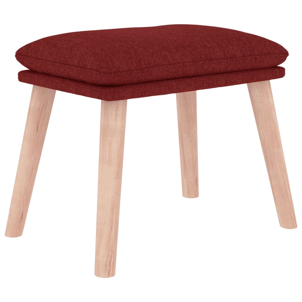 fodskammel 45x29,5x35 cm stof vinrød