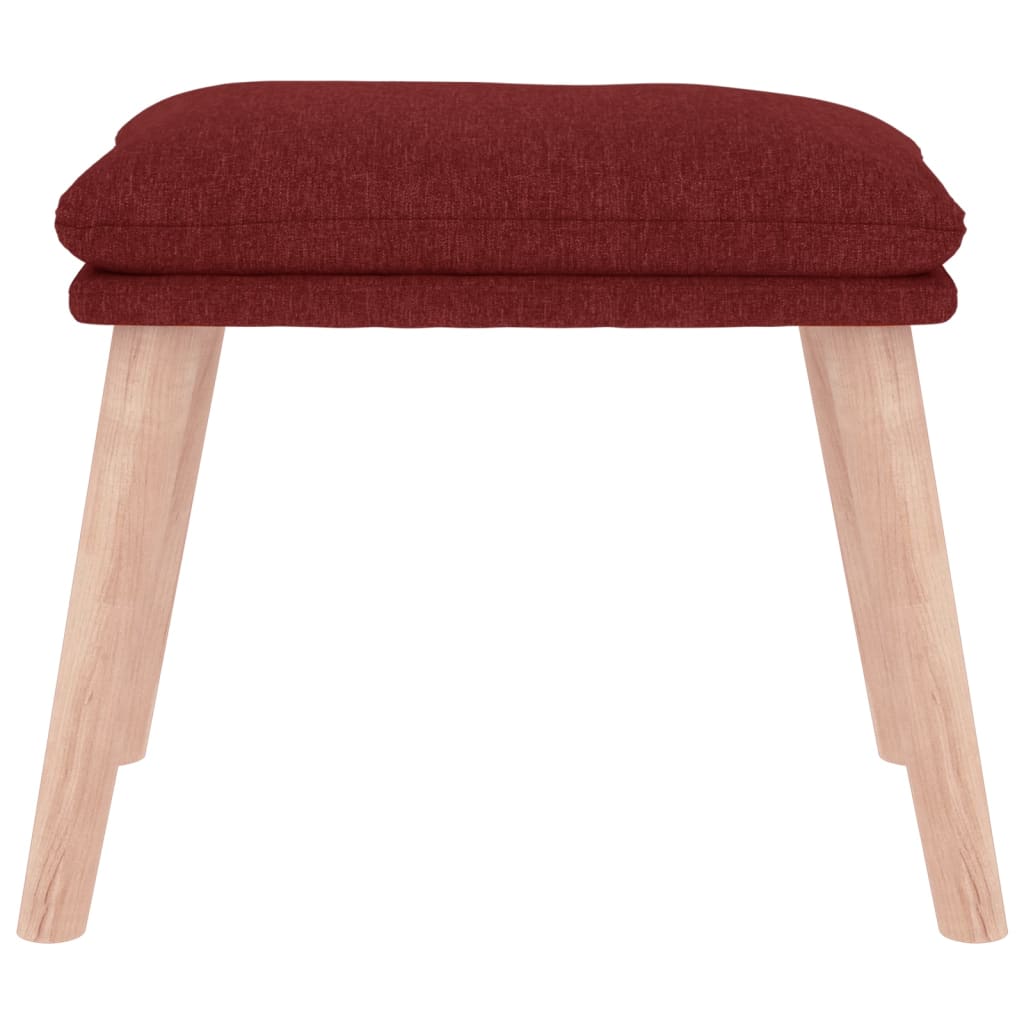 fodskammel 45x29,5x35 cm stof vinrød