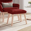 fodskammel 45x29,5x35 cm stof vinrød