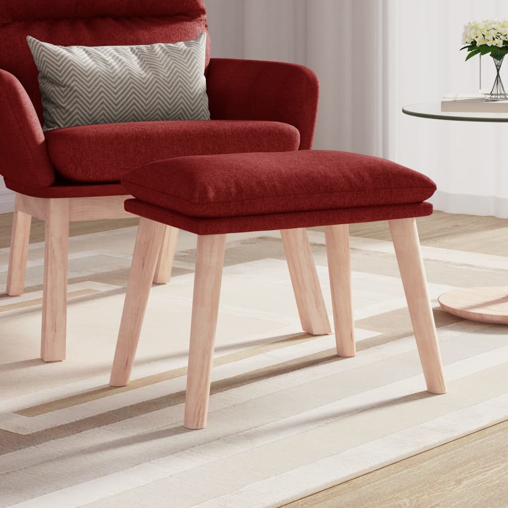 fodskammel 45x29,5x35 cm stof vinrød