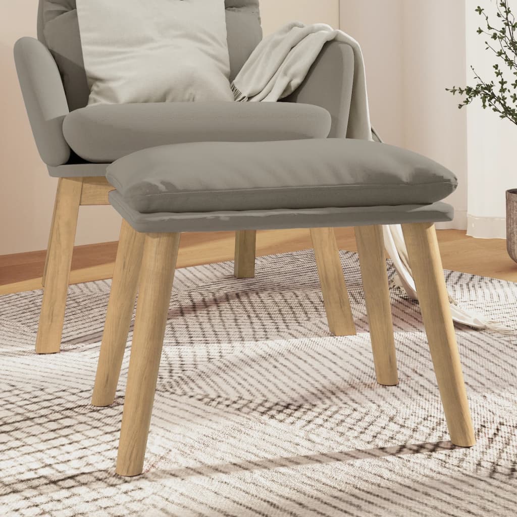 fodskammel 45x29,5x35 cm fløjl lysegrå