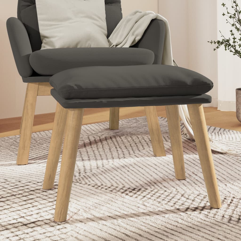 fodskammel 45x29,5x35 cm fløjl mørkegrå