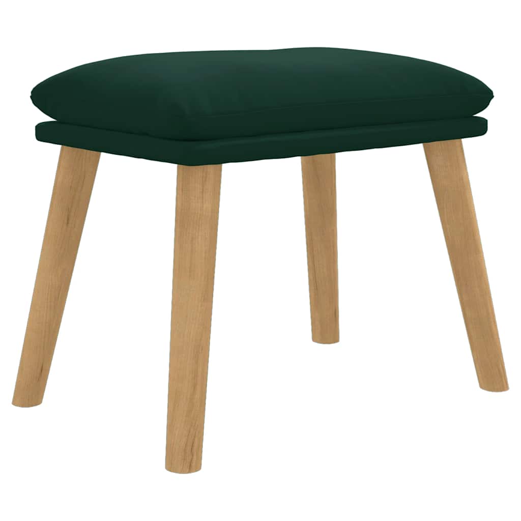 fodskammel 45x29,5x35 cm fløjl mørkegrøn