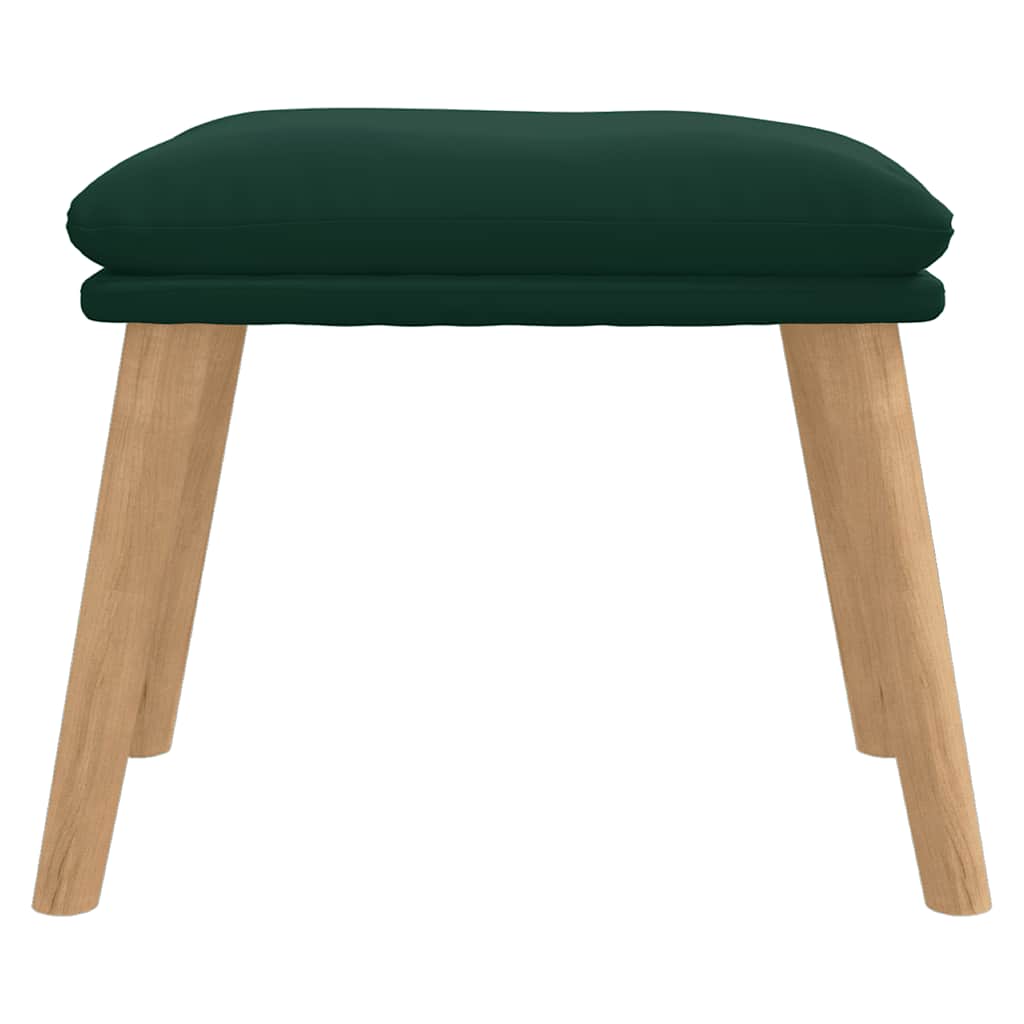 fodskammel 45x29,5x35 cm fløjl mørkegrøn