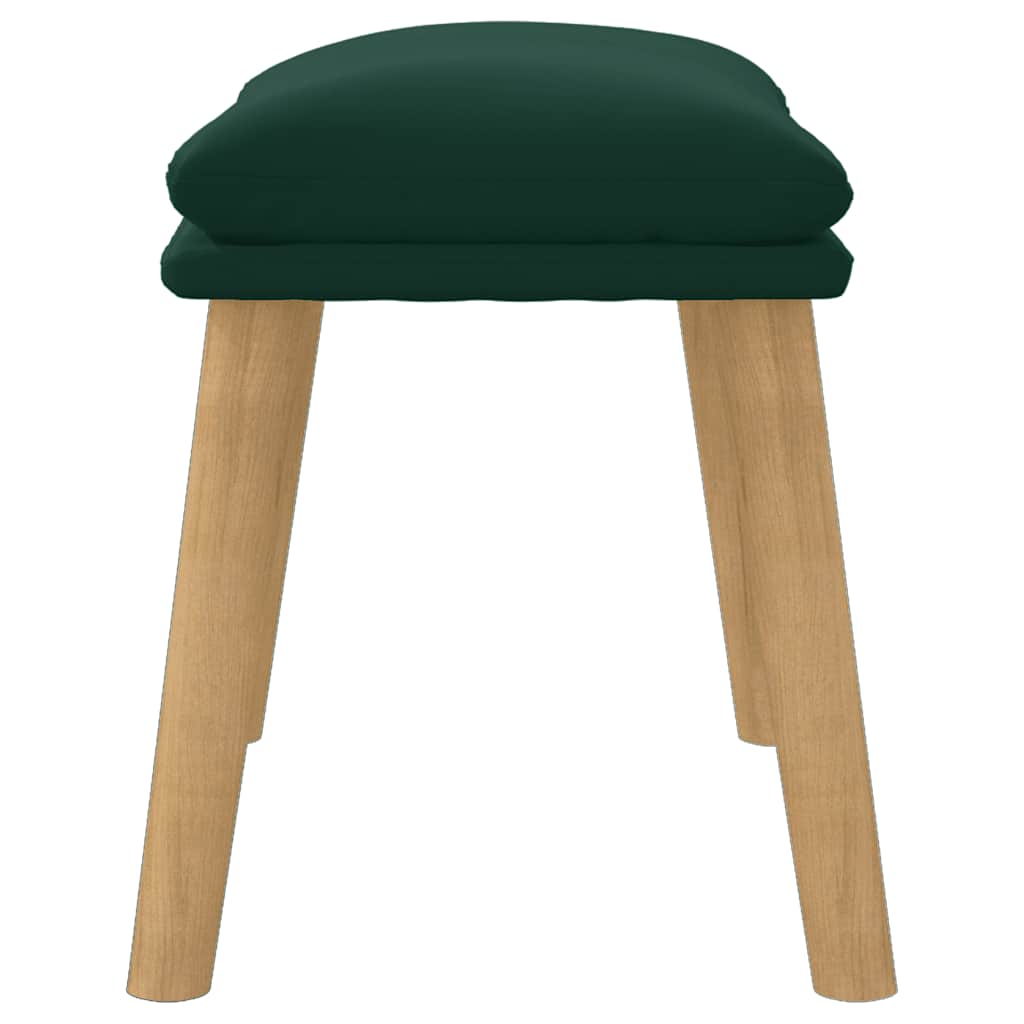 fodskammel 45x29,5x35 cm fløjl mørkegrøn