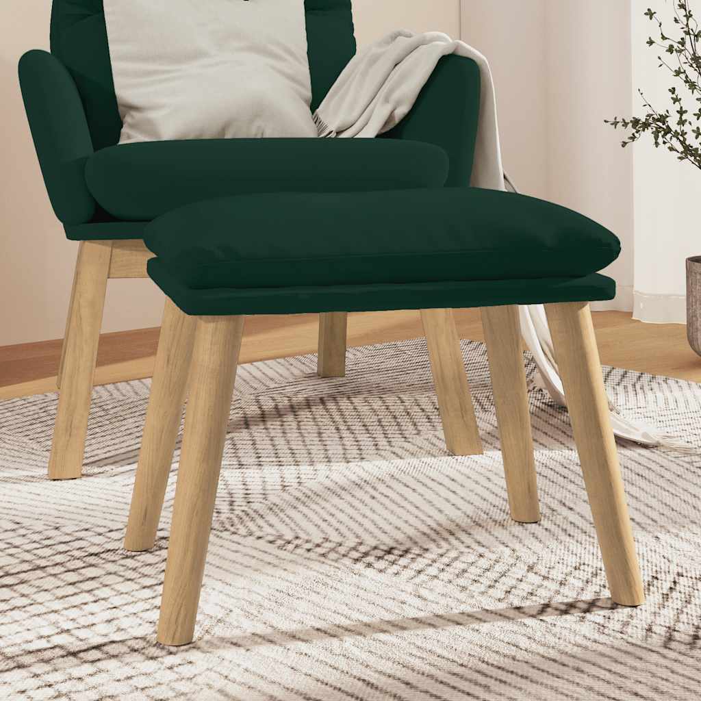 fodskammel 45x29,5x35 cm fløjl mørkegrøn