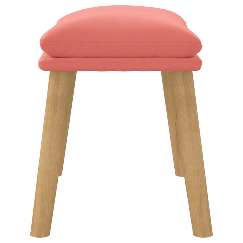 fodskammel 45x29,5x35 cm fløjl lyserød