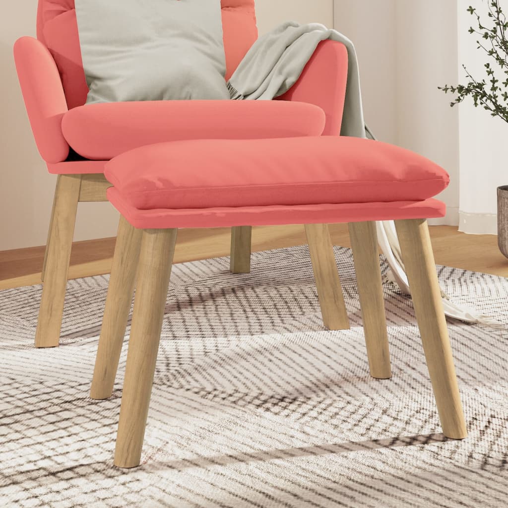 fodskammel 45x29,5x35 cm fløjl lyserød