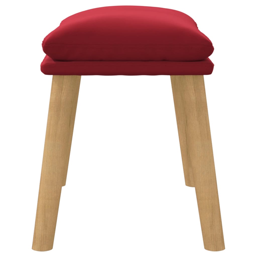 fodskammel 45x29,5x35 cm fløjl vinrød