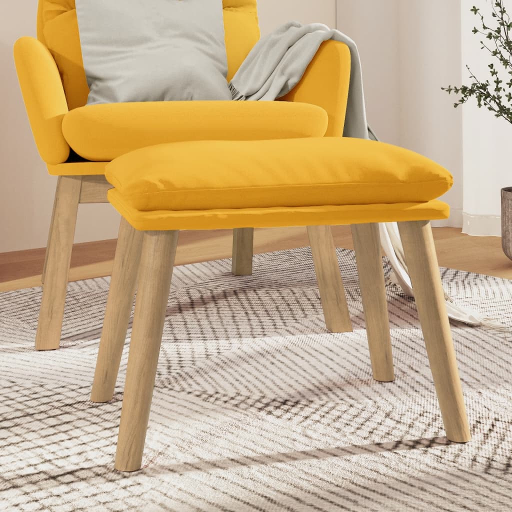 fodskammel 45x29,5x35 cm fløjl sennepsgul