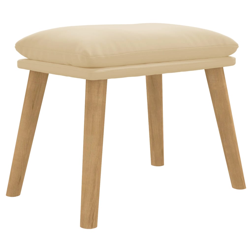 fodskammel 45x29,5x35 cm fløjl cremefarvet