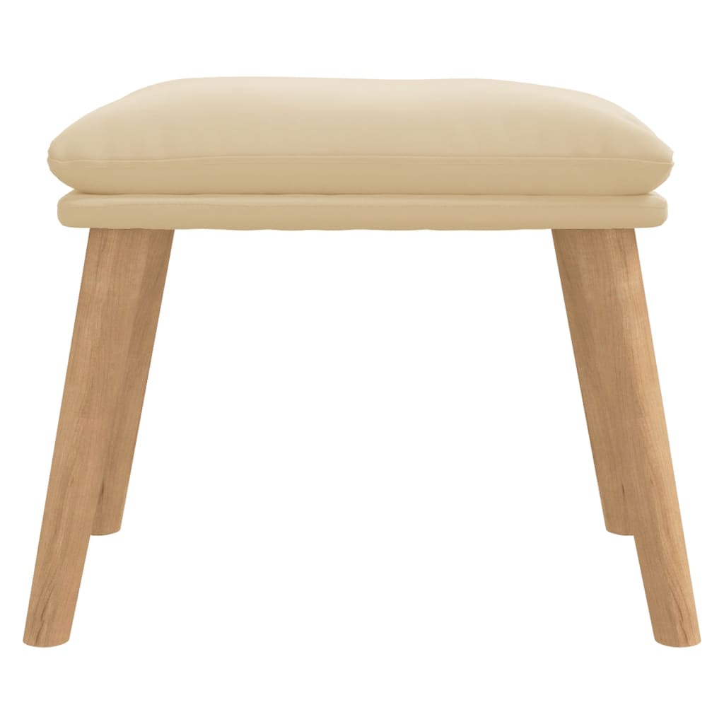 fodskammel 45x29,5x35 cm fløjl cremefarvet