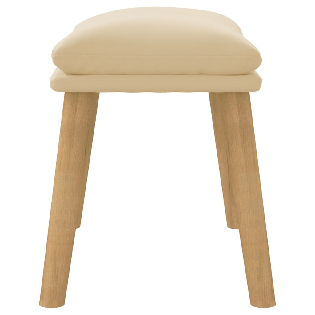 fodskammel 45x29,5x35 cm fløjl cremefarvet
