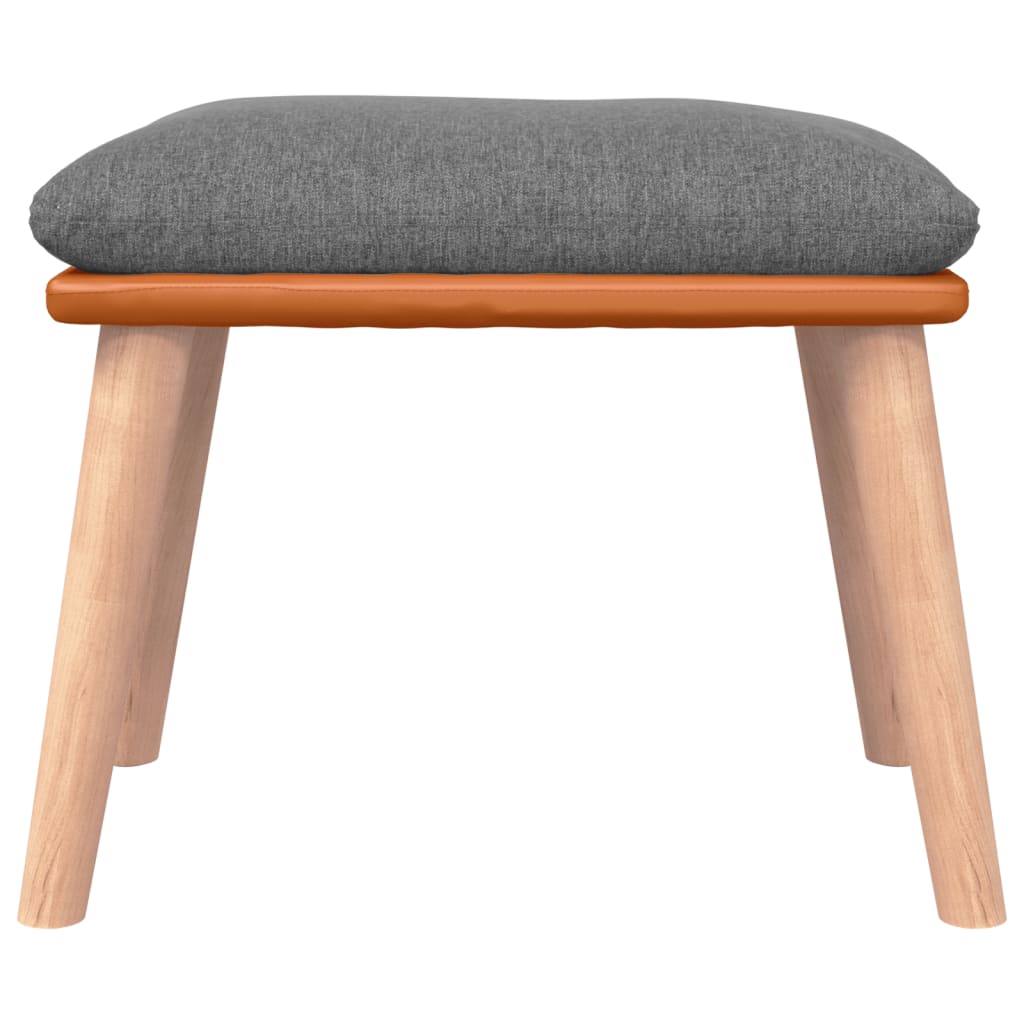 fodskammel 45x29,5x35 cm stof og kunstlæder lysegrå