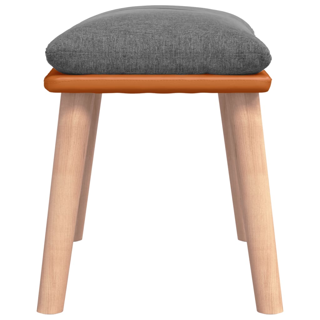fodskammel 45x29,5x35 cm stof og kunstlæder lysegrå