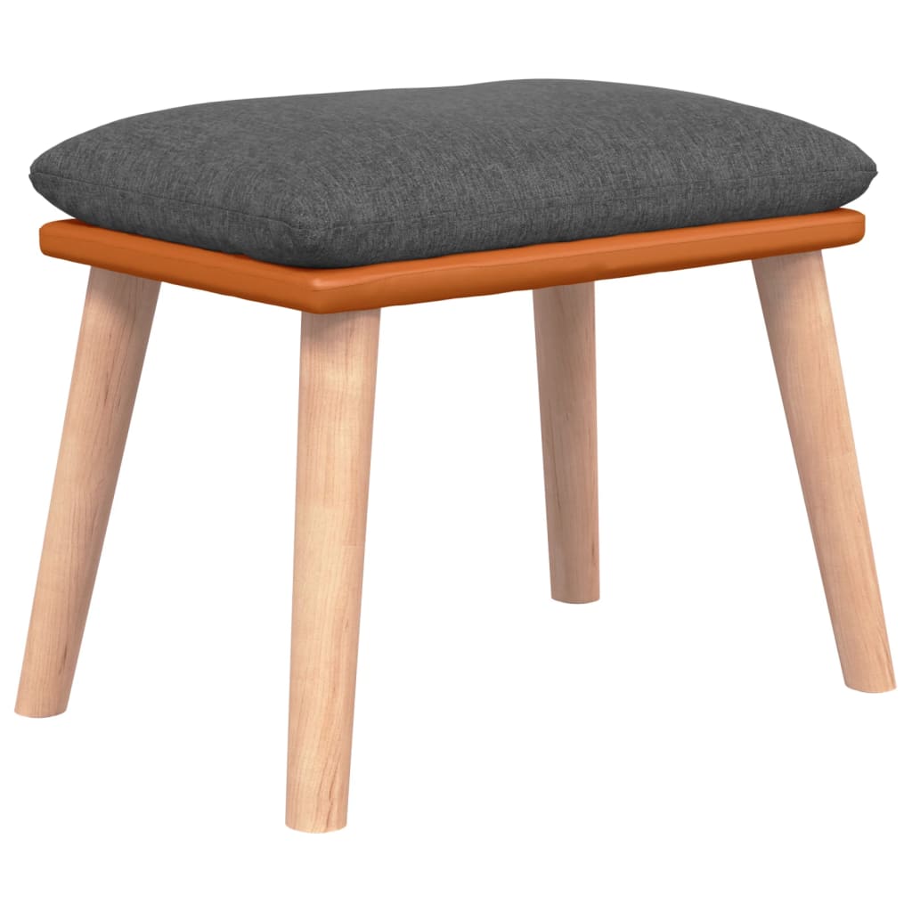 fodskammel 45x29,5x35 cm stof og kunstlæder mørkegrå