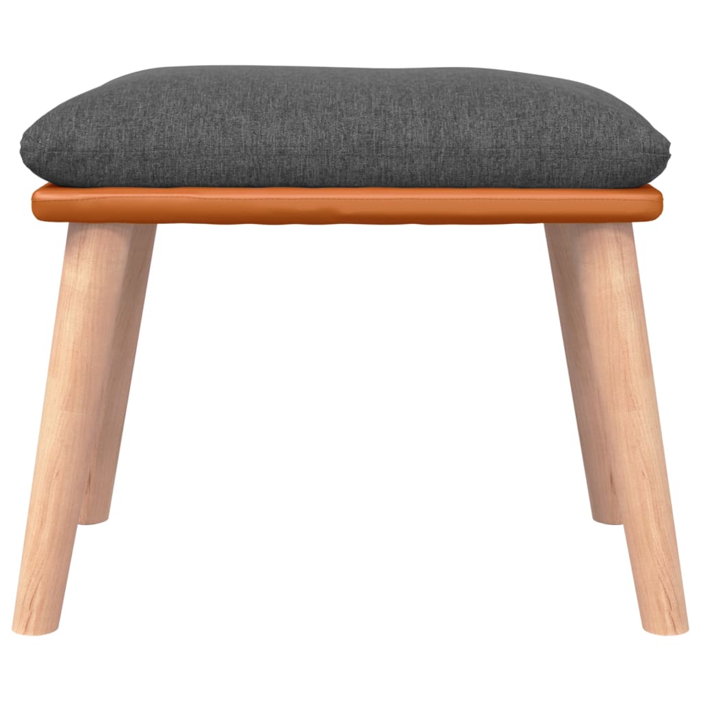 fodskammel 45x29,5x35 cm stof og kunstlæder mørkegrå