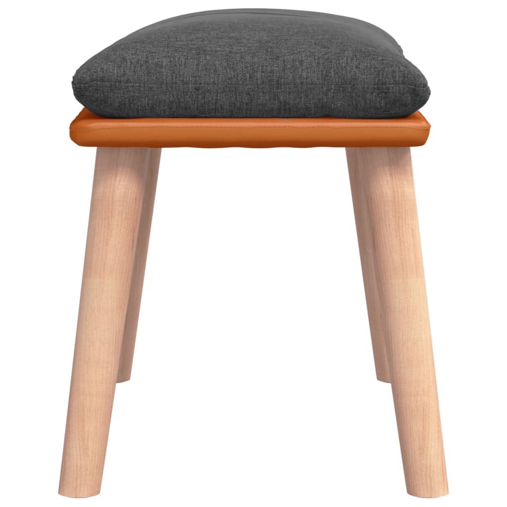 fodskammel 45x29,5x35 cm stof og kunstlæder mørkegrå