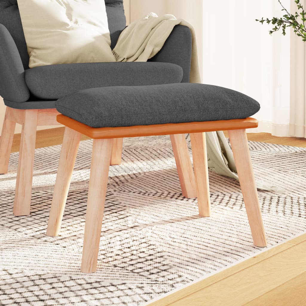 fodskammel 45x29,5x35 cm stof og kunstlæder mørkegrå