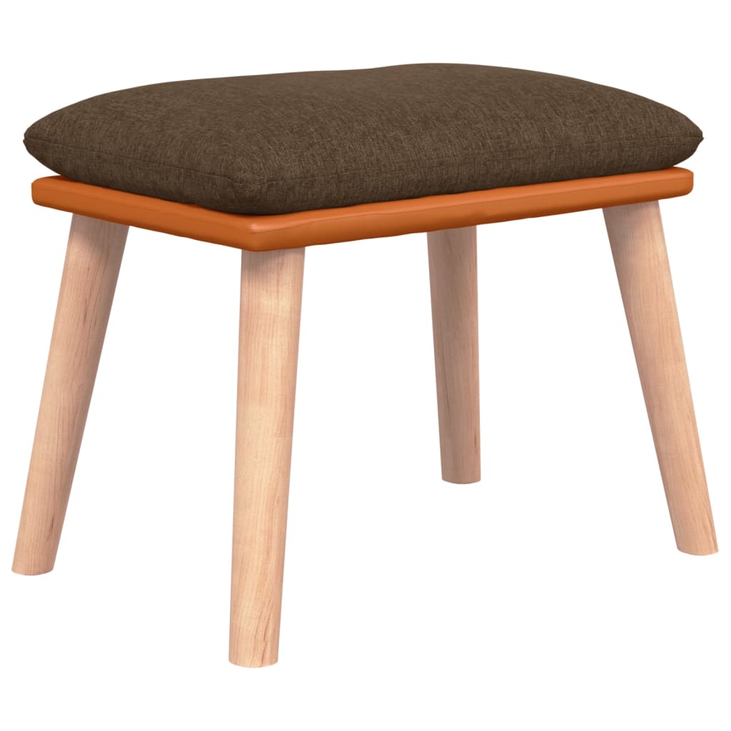 fodskammel 45x29,5x35 cm stof og kunstlæder brun