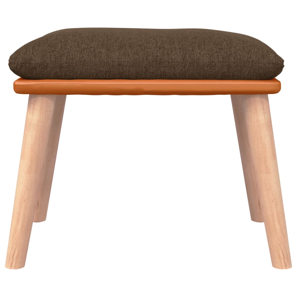 fodskammel 45x29,5x35 cm stof og kunstlæder brun