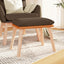 fodskammel 45x29,5x35 cm stof og kunstlæder brun