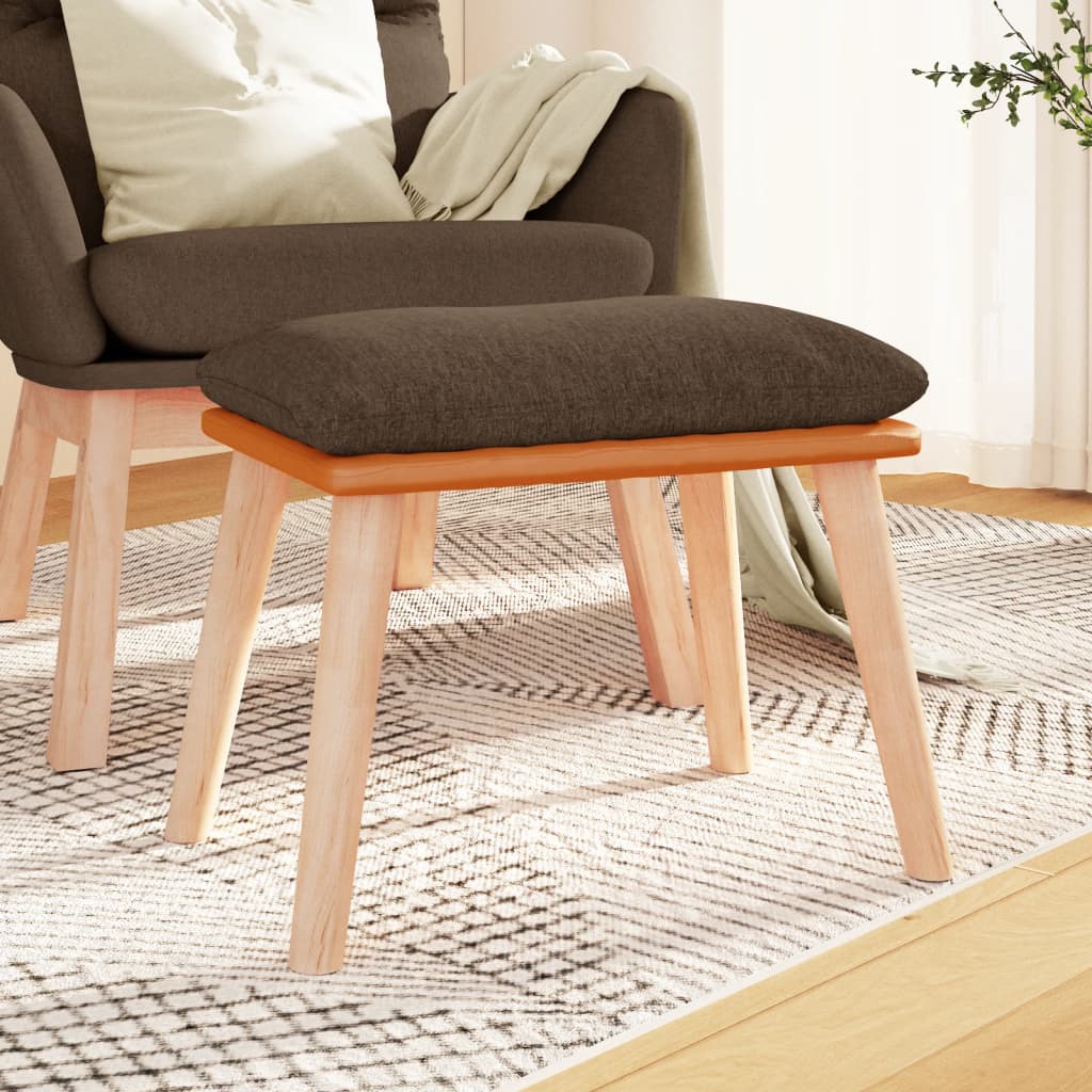 fodskammel 45x29,5x35 cm stof og kunstlæder brun