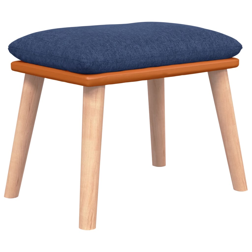 fodskammel 45x29,5x35 cm stof og kunstlæder blå