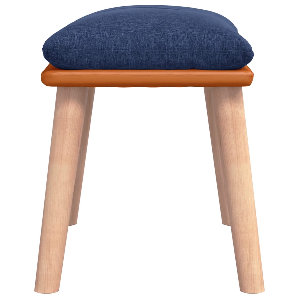 fodskammel 45x29,5x35 cm stof og kunstlæder blå