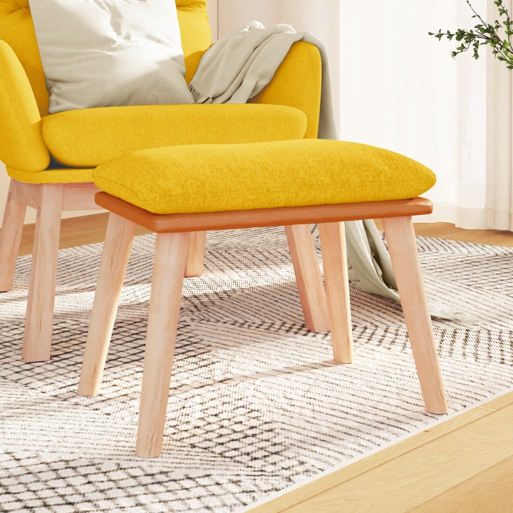fodskammel 45x29,5x35 cm stof og kunstlæder sennepsgul